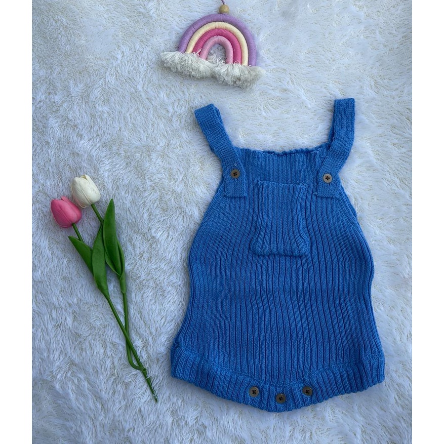 Overall Romper Newborn knit tebal