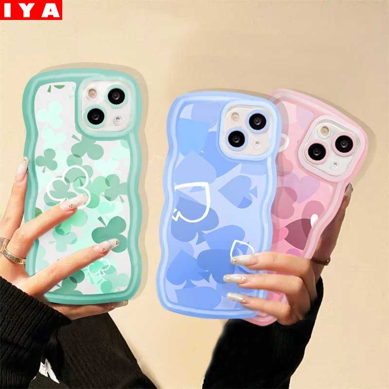 Casing TPU Redmi Note 11S 11 Pro 10C 10A 9C 9T 9A Note 10 5G 10S 9 8 Poco X3 Pro NFC Motif Peach Heart Wave Edge