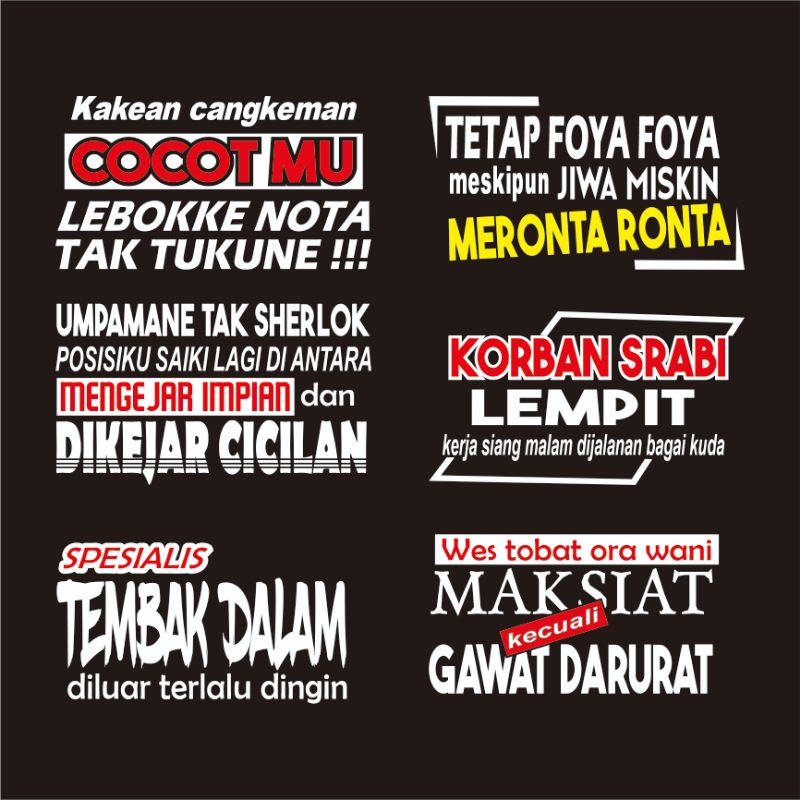 Stiker Kaca Kata Kata Truk Stiker Mobil
