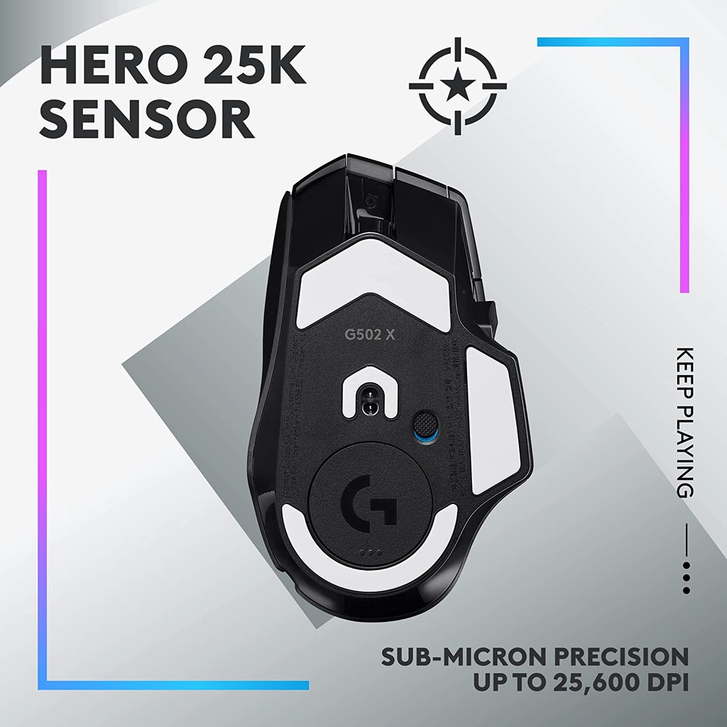 Mouse Logitech G502 X Plus Wireless RGB | Hero Sensor | Mouse Gaming