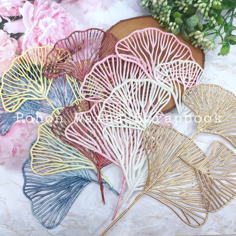 Daun Ginko Plastik Daun Palsu Emas Daun Plastik