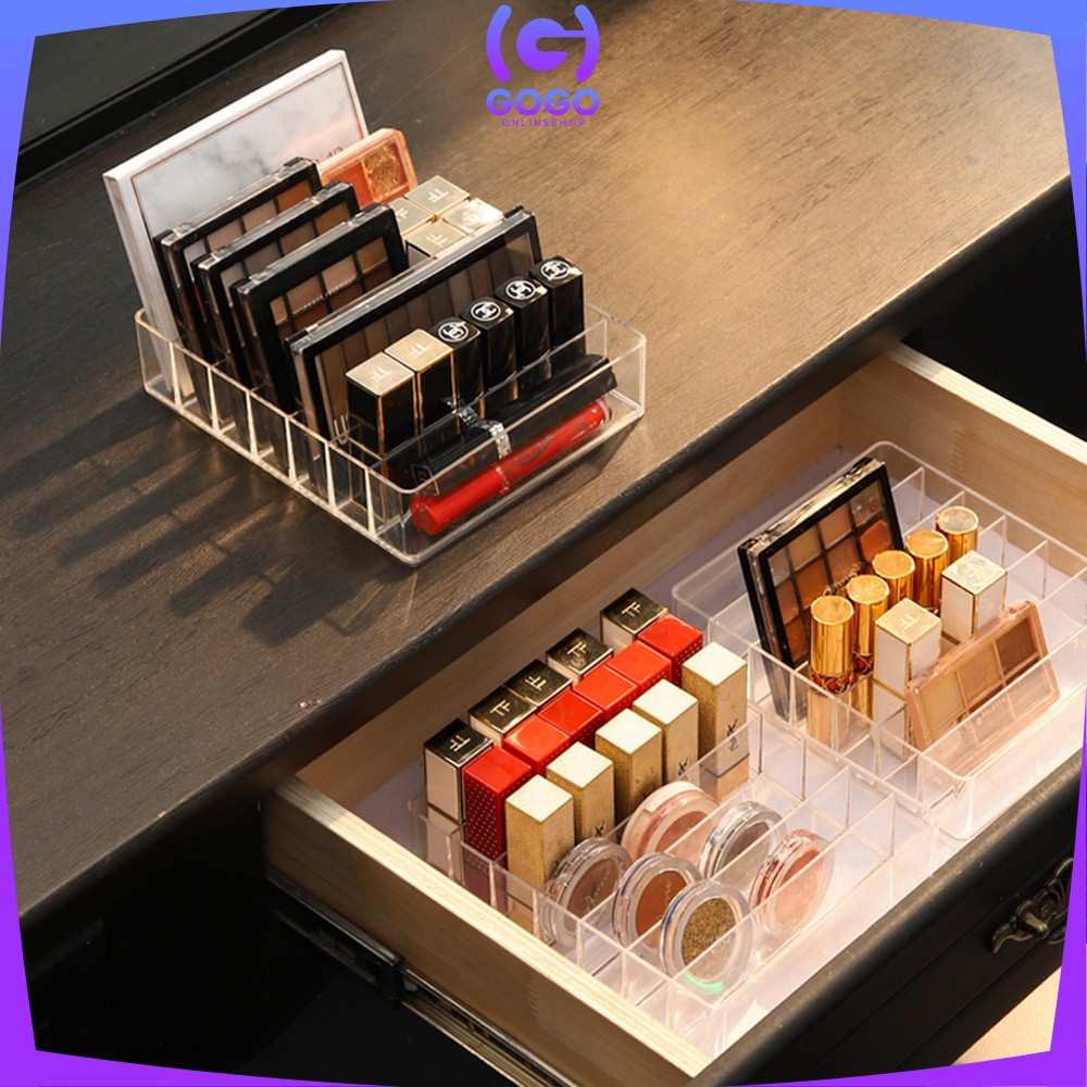 GOGO-K41 K44 Rak Akrilik Kosmetik 7 Grid Cosmetic Organizer / Tempat Penyimpanan Make Up Kosmetik