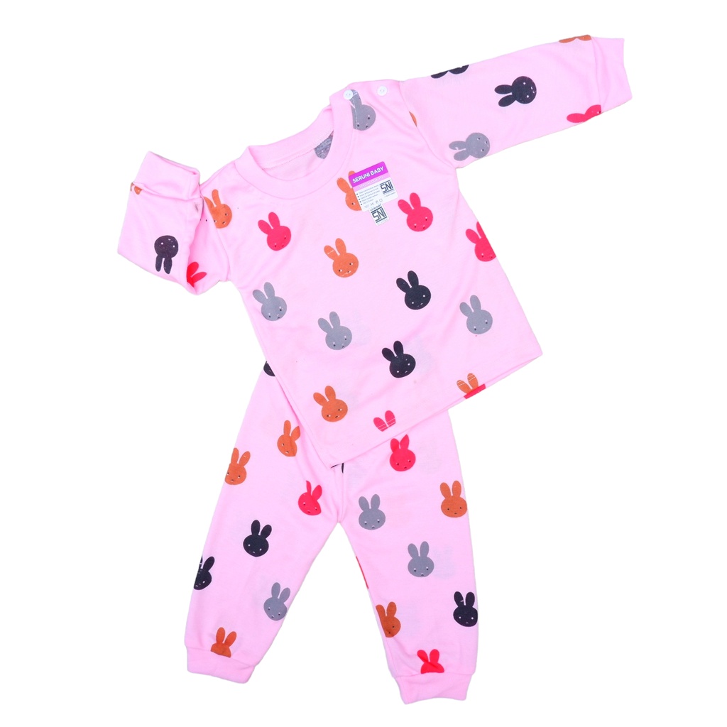 SETELAN BAJU BAYI SNI 3-18 BULAN VARIAN WARNA MOTIF BUNNY