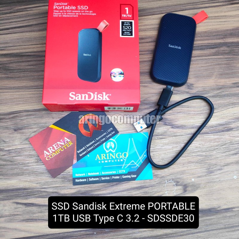 SSD Sandisk Extreme PORTABLE 1TB USB Type C 3.2 - SDSSDE30