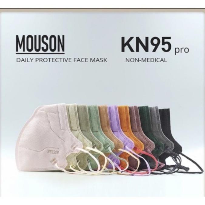 MASKER KN95 MOUSON PRO 5 PLY PREMIUM ISI 10 PCS WARNA CREAM COFFEE t-tshop-93 Kualitas Baik