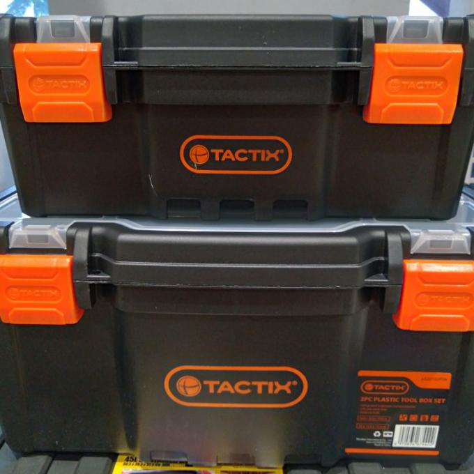 Tactix Set Kotak Perkakas Plastik Multifungsi 2 Pcs /Tool Box Tactix