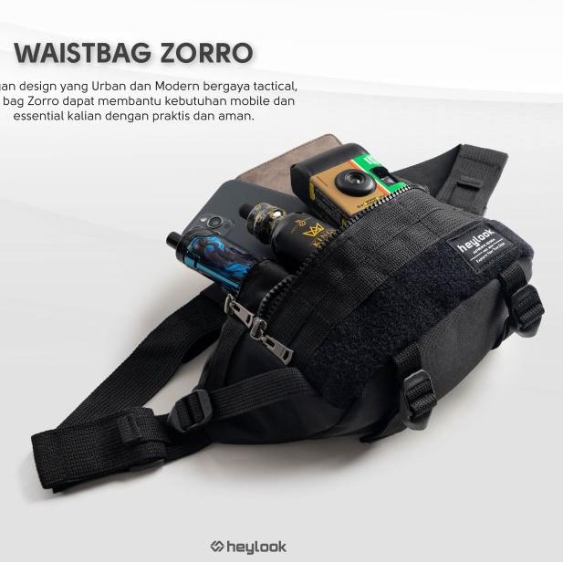 TAS SELEMPANG PRIA ZORRO TAS PRIA DISTRO TAS SLEMPANG MURAH SLING BAG - Hitam