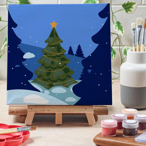 

Paint by number Pohon Natal diy painting canvas 20x20 alat lukis - Christmas Tree, 15x15