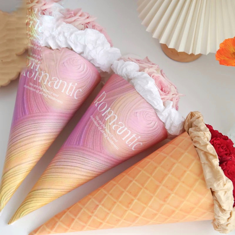 

( ISI 5 LEMBAR) Flower wrapping paper cone CB1