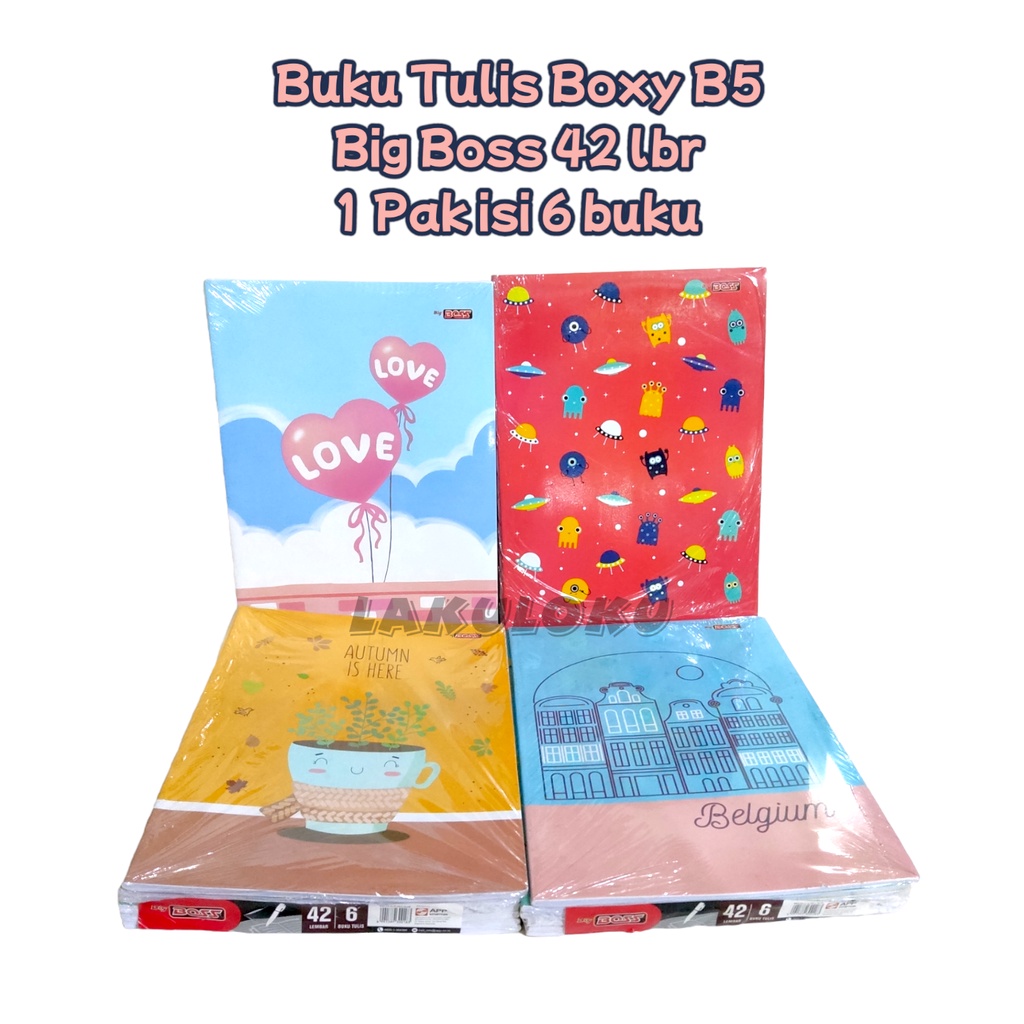 

Buku Tulis Big Boss Boxy B5 42 lembar 1 Pak 6 buku