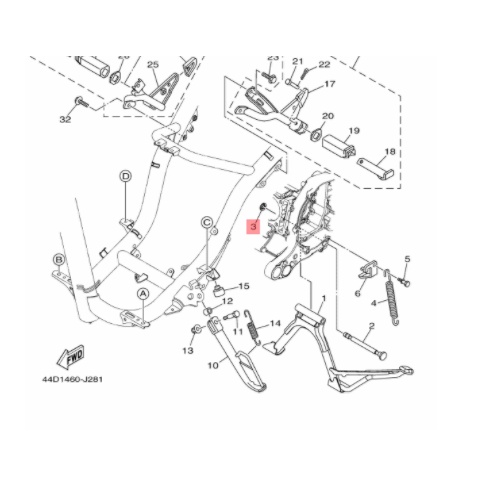 CIRCLIP CLIP KLIP KLIPAN  KANCING AS STANDAR 2 DUA TENGAH XEON KARBU RC GT AEROX 125 - MIO LAMA SPORTY SMILE SOUL FINO ORIGINAL YGP 99001-08600