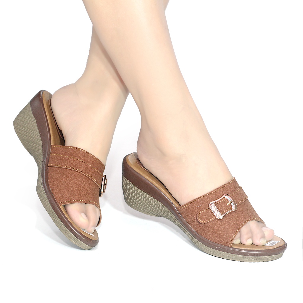 Sandal Sendal Wedges Slop Kokop Hak Tinggi Ibu Kondangan Wanita Cewek Kulit Sintetis Terbaru SENDAL SELOP WANITA CASUAL SLIDE KARET SANDAL SLOP PEREMPUAN IBU TERBARU KEKINIAN CEWEK RUMAH SANTAI