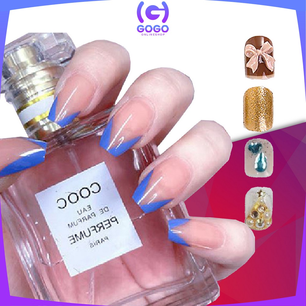 GOGO-K80 Kuku Palsu Motif Wanita Korea Perawatan Kuku Sticker Kuku Anti Air Hiasan Kuku Nail Art Kuku Palsu