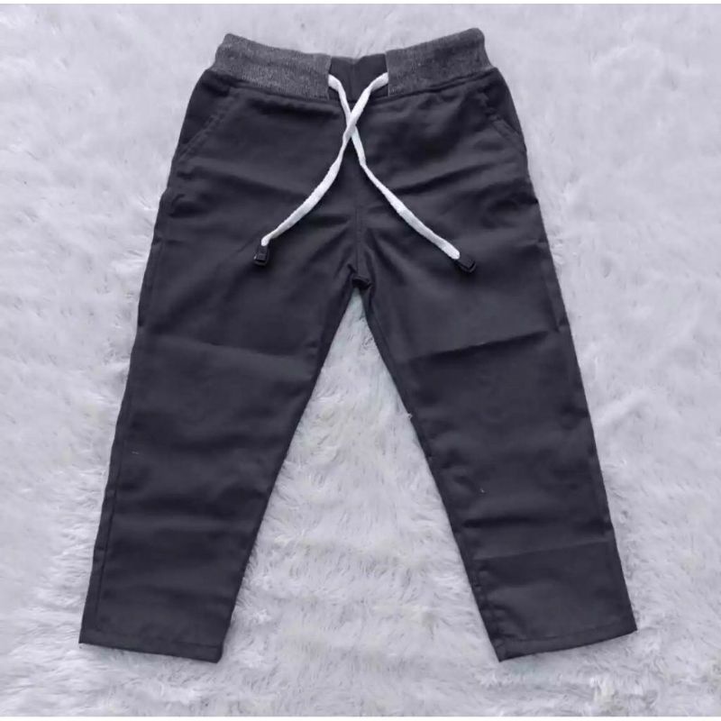 Celana Chino Anak Panjang Usia 1-12 Tahun Cowok Cewek Bahan Katun twill combat Stretch/ melar elastis