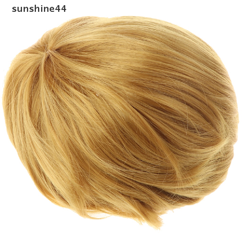 Sunshine Wig / Rambut Palsu Anime Naruto Uzumaki Panjang 30cm / 11.8 &quot;Warna Kuning Untuk Cosplay