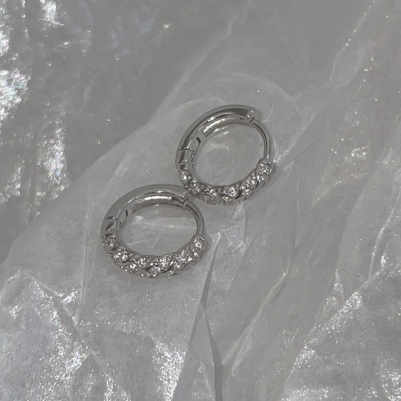 Anting Zirkon Gaya Retro Korea Untuk Aksesoris