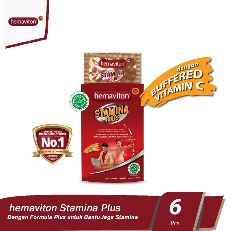 Hemaviton Stamina Plus Multivitamin Kapsul Box Isi 6 Strip @ 5 Kapsul