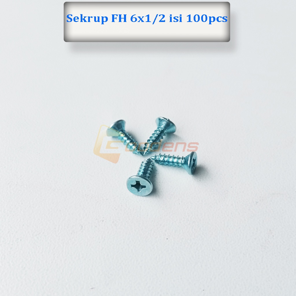 Sekrup FH 6x1/2 Inch isi 100pcs Sekrup Tapping