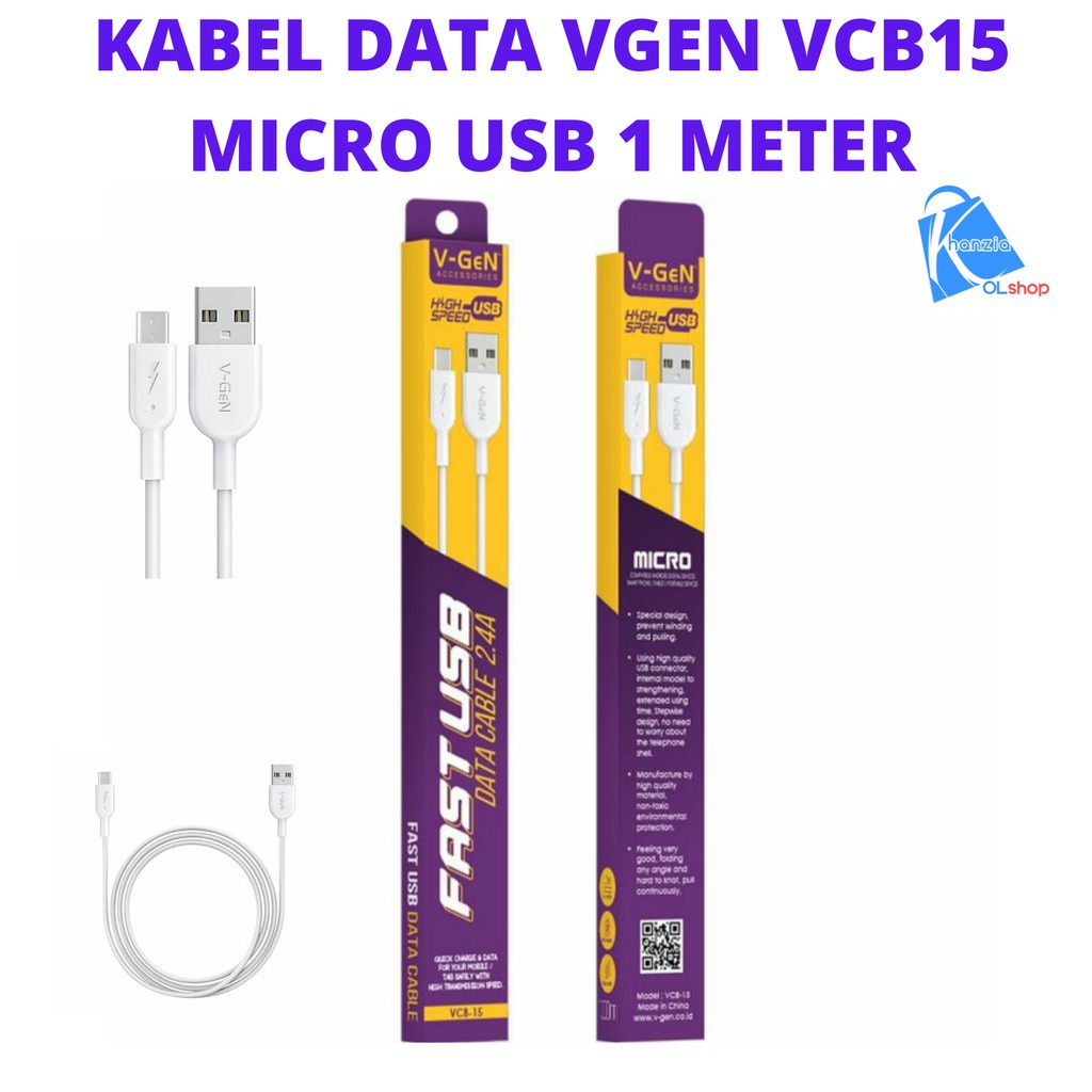 TERMURAH !! KABEL DATA VGEN VCB-15 MICRO USB FAST CHARGING