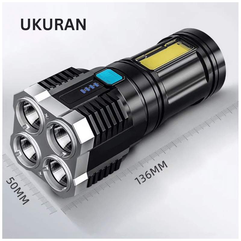 ANG SENTER L19 4 LED USB RECHARGEABLE / SENTER 4 MATA SUPER TERANG JARAK JAUH