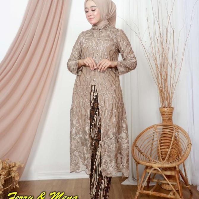 stelan kebaya modern tulle//stelan kebaya brokat//stelan kebaya pesta