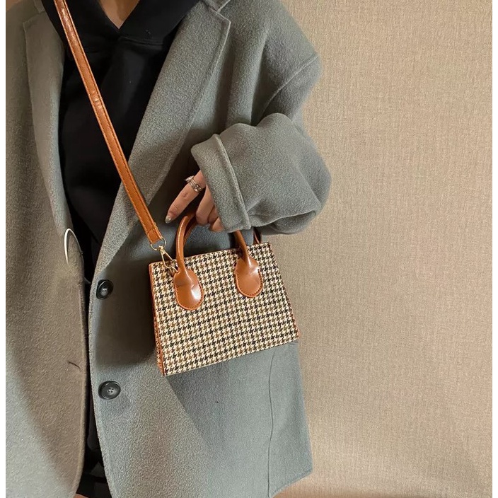 Tas Selempang VHIANY ROSE Phone Purses Plaid Mini Handbags Messenger Wild Tote Female Small Shoulder Bag