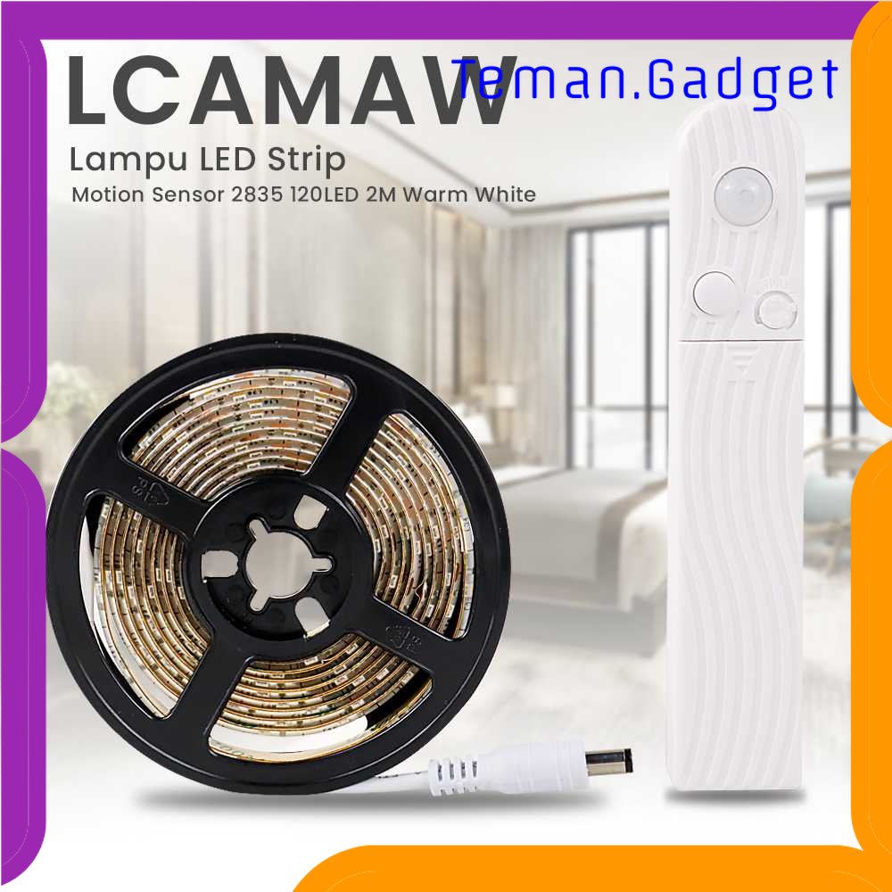 TG-LMP Lcamaw Lampu LED Strip Motion Sensor 2835 120LED 2M Warm White - GR7