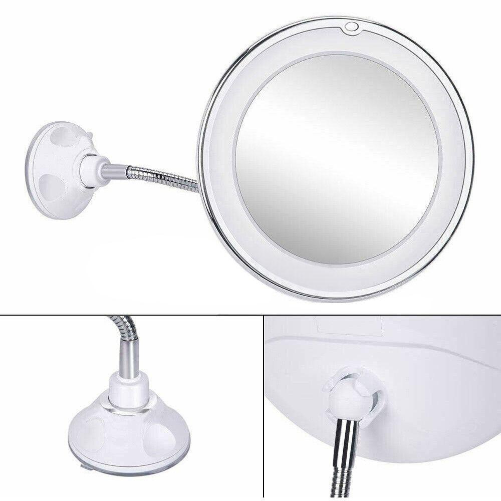 Solighter 10X Makeup Mirror Adjustable Lampu LED Pembesar Cermin Kosmetik