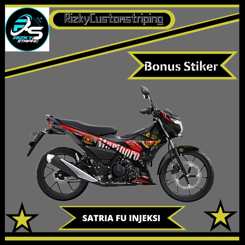 STIKER STRIPING VARIASI SUZUKI SATRIA FU INJEKSI #VARIASI SATRIA FU INJEKSI MOTIF MARLBORO #