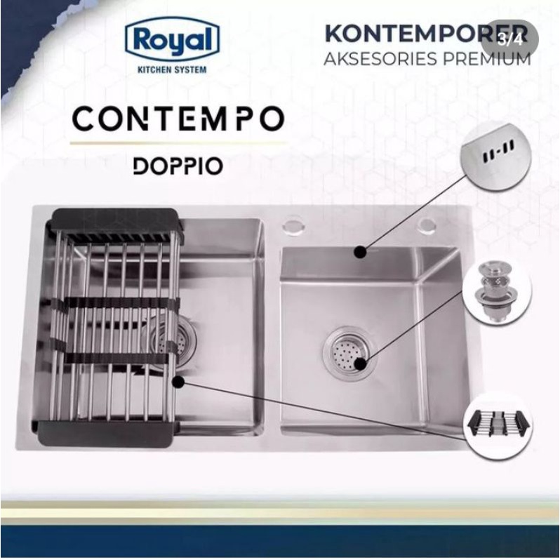 Kitchen Sink Royal Contempo Doppio Stainless Steel