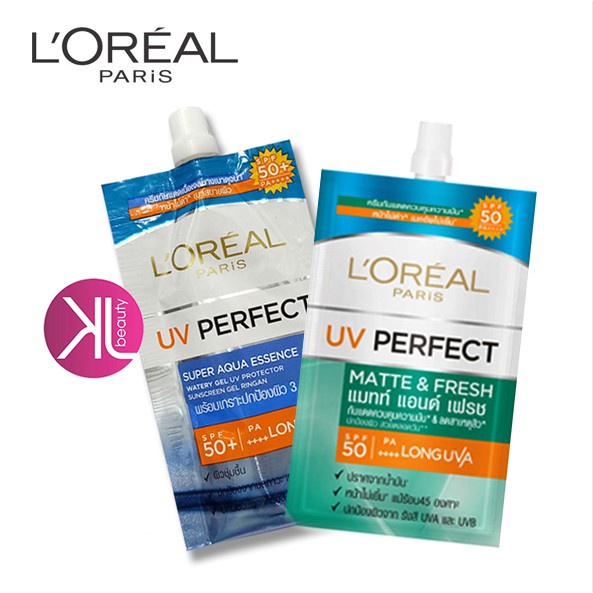 Loreal SACHET UV Perfect Matte / Super Aqua Essence / Defender Bright 7ml Murah