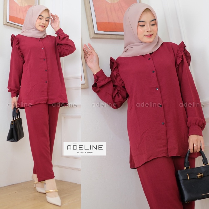 Slimpi Set Ld110 - SetCel Crinkle Airflow One Set Crinkle Jumbo Oversize Setelan Wanita  / R.6 - 326-6591