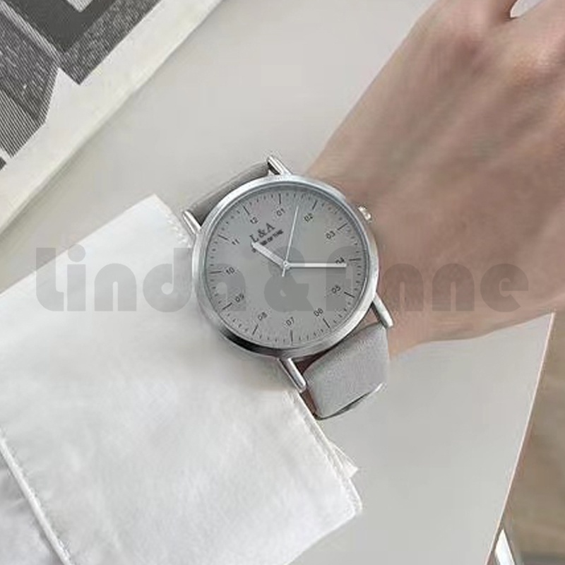 Jam Tangan Wanita Korean Retro Polos Pu Leather Fashion Analog Quartz Murah