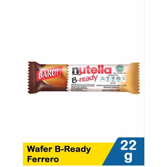 Jual Nutella B-ready Ferrero 22gr - Hazelnut Crispy Wafer | Shopee ...