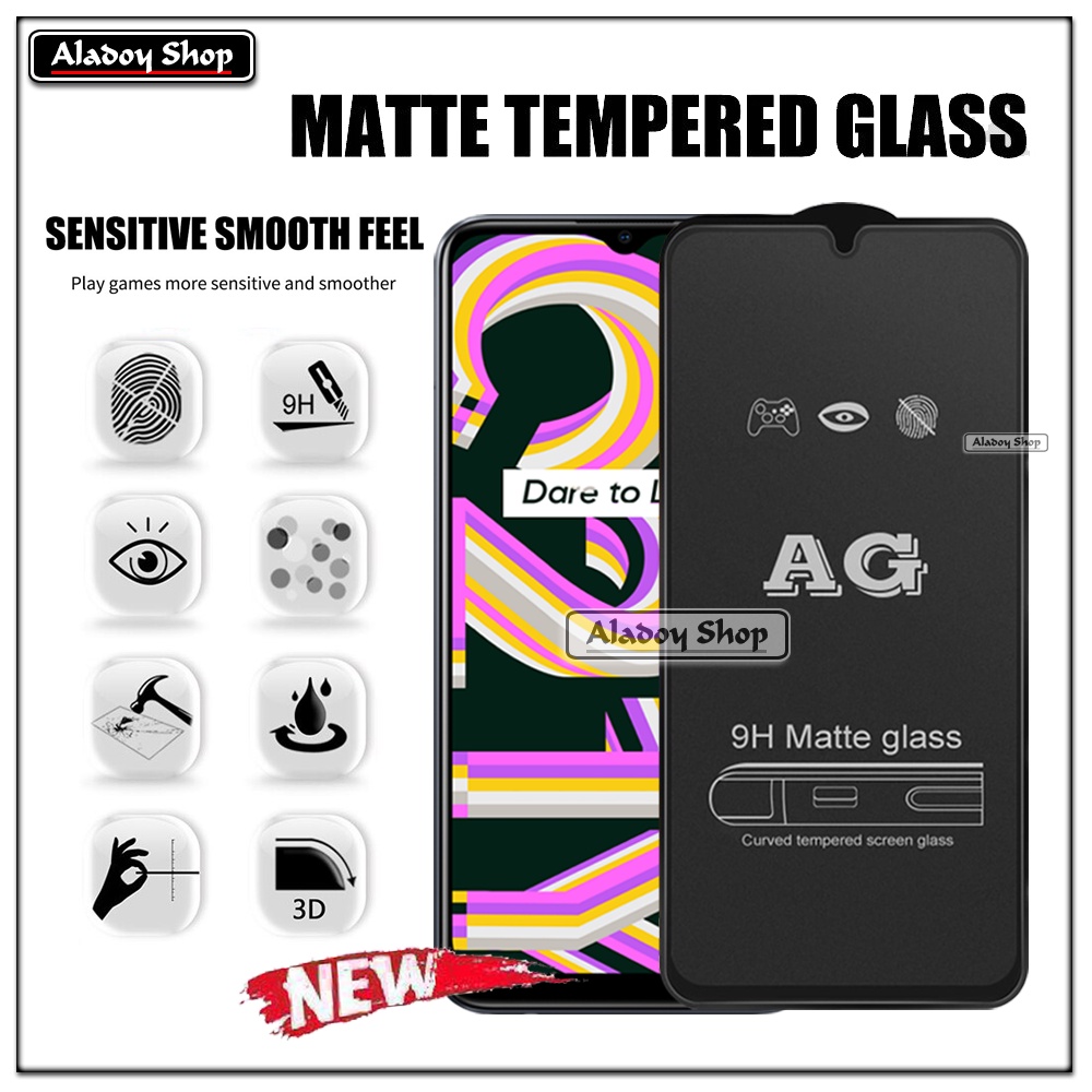 Realme C21Y PAKET 2IN1 Tempered Glass Matte Anti Glare Full Layar dan Tempered Glass Kamera