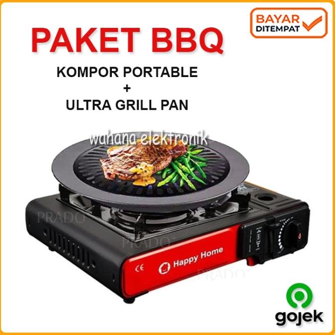 Paket Barbeque/BBQ Set Kompor Portable + BBQ Ultra Grill Pan