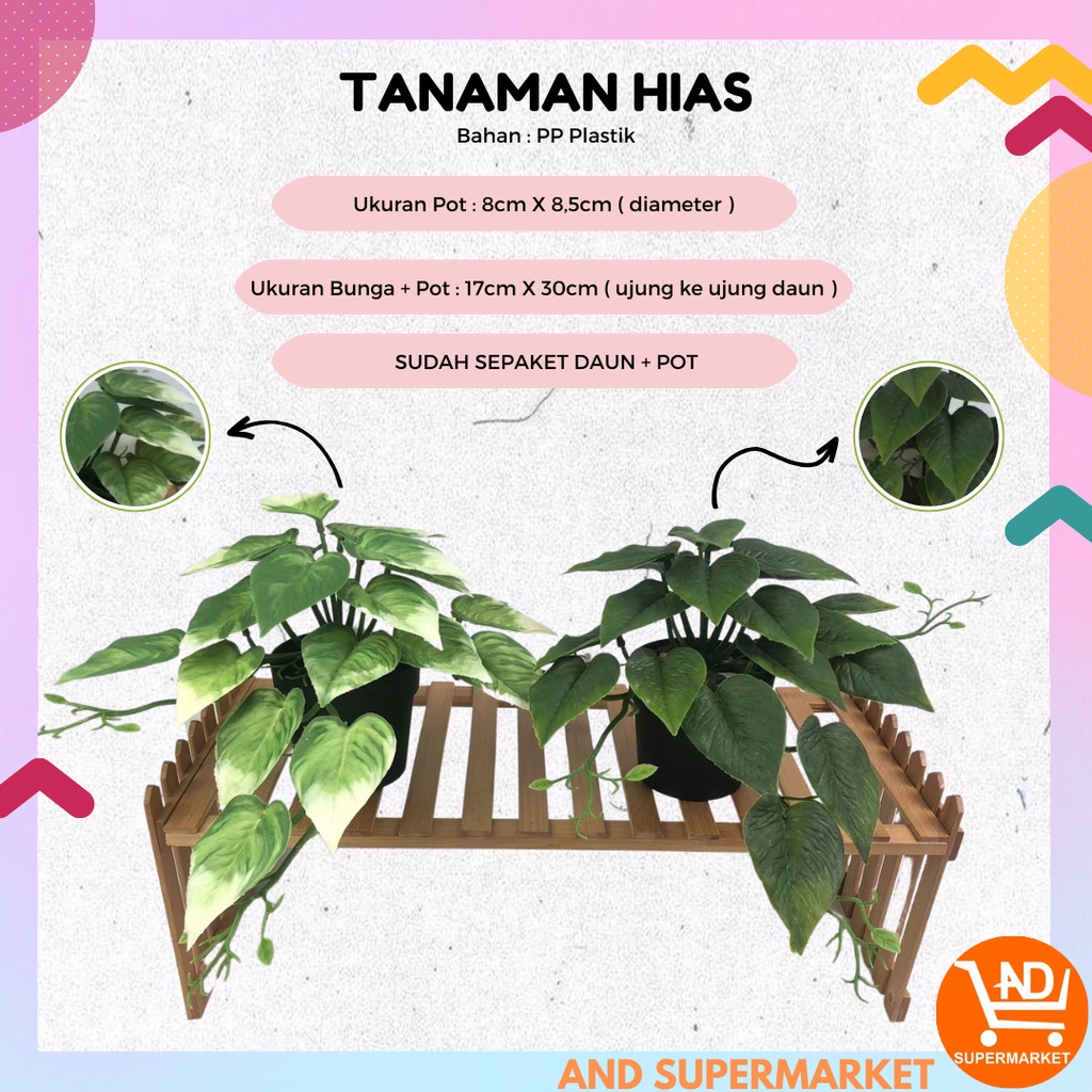 Pot Tanaman Hias Plastik Dekorasi Rumah Murah Tanaman Hias Juntai Ornamen Artificial Flowers PBP115