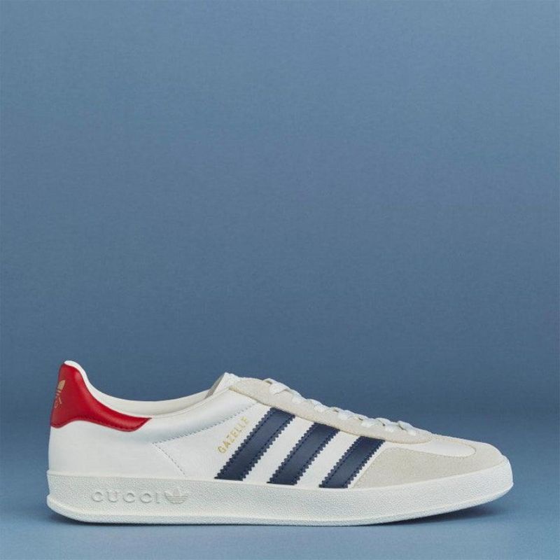 Sepatu Sneaker Pria dan wanita Adidas x Gucci Gazalle White College Royal Premium Original