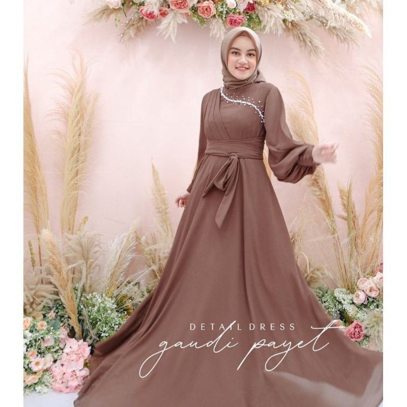 Gaudi payet/Dress wanita/dress modern/gaun muslimah