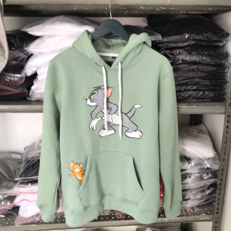 Hoodie H&M Tom And Jerry Mint Green Original Full Tag Free Plastik/Paperbag H&M