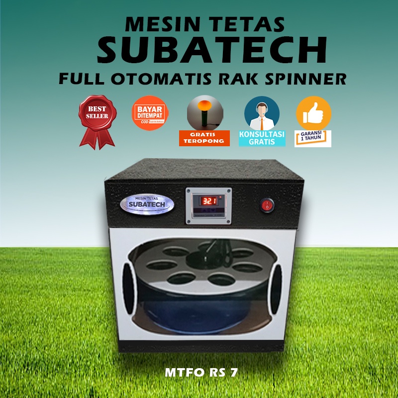 Mesin Tetas Telur Full Otomatis Penetas Rak Spinner K7 SUBATECH