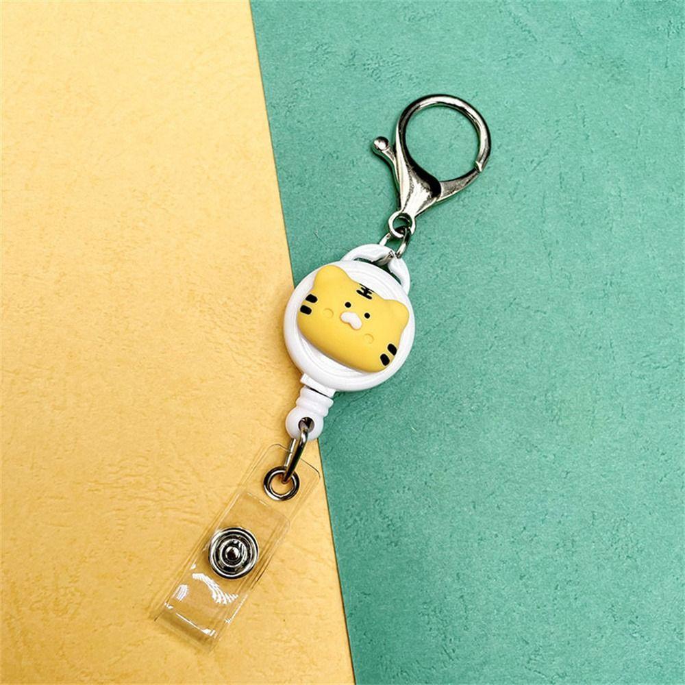 Nickolas1 Retractable Badge Reel Kantor Sekolah Perlengkapan Dada Kartu Kunci Lanyard Animal Bear Name Card Holder