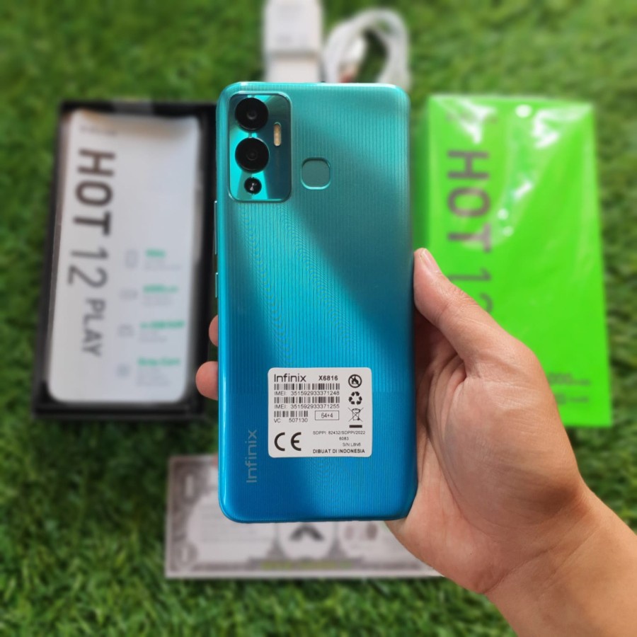 INFINIX HOT 12 PLAY 4/128 4/64 GB SECOND SEKEN BEKAS FULLSET GARANSI