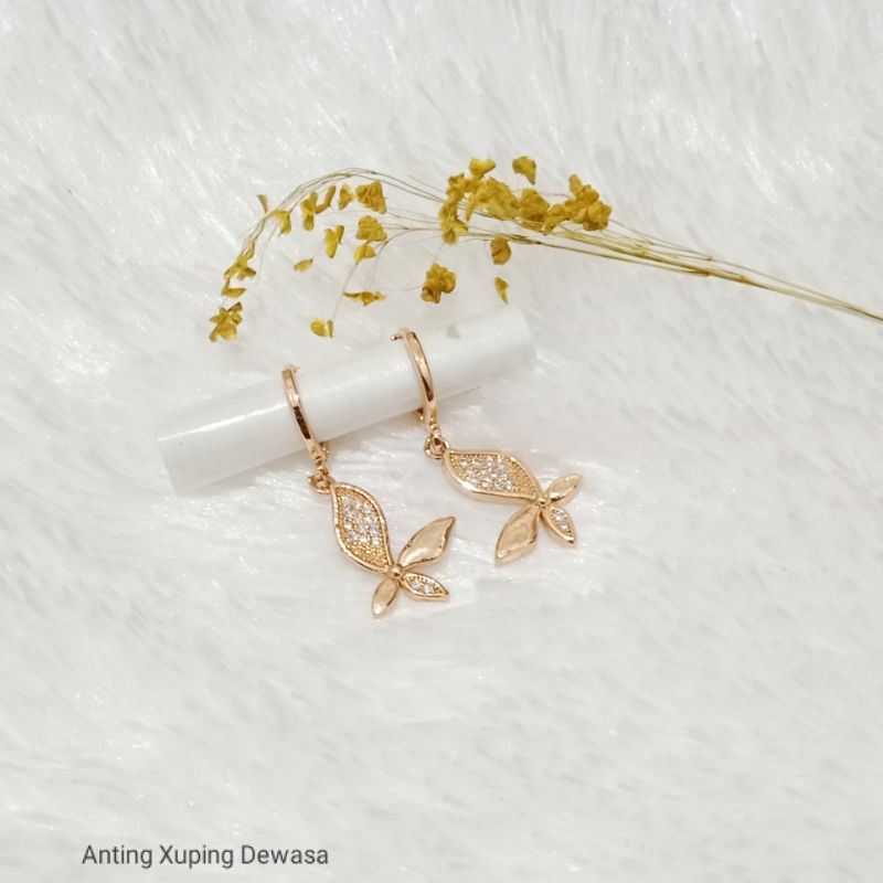 SAC07. Anting xuping dewasa lapis emas dgn mata zircon