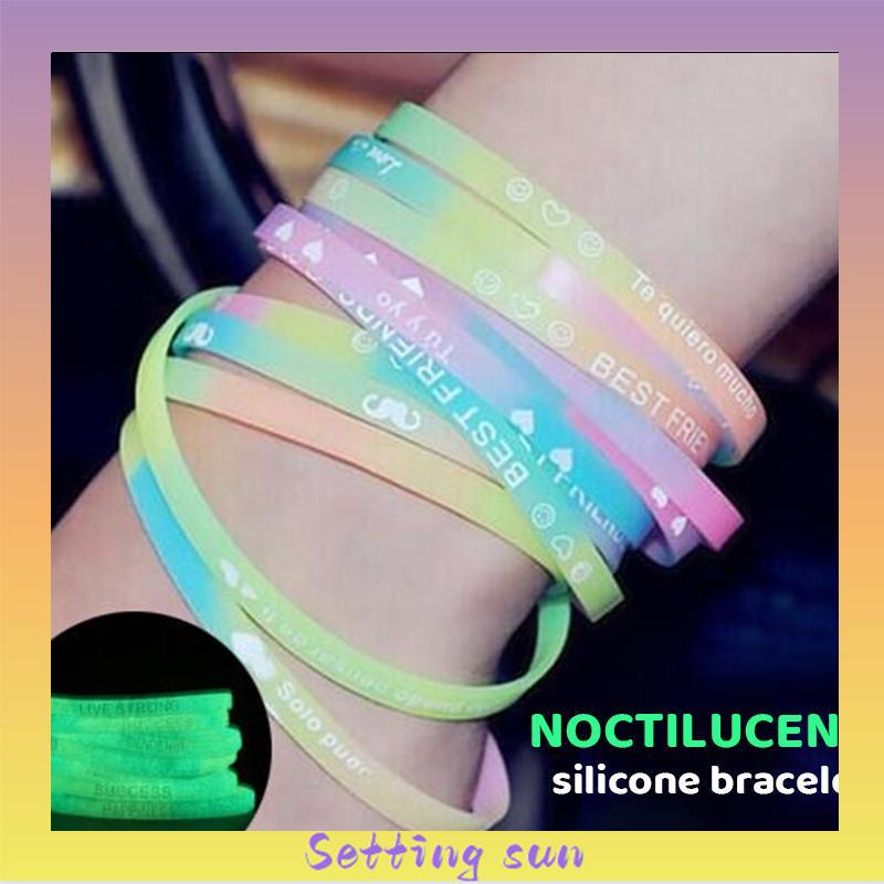 Bracelet Silicon Luminous Luminous Couple Wristband Untuk Wanita/Pria TN