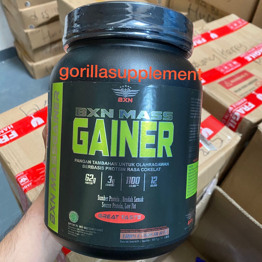 BXN Mass Gainer 2lbs 900 Gram BPOM HALAL MUI BODY XTREME NUTRITION Suplemen Supplement Fitness BULKING Penambah berat badan