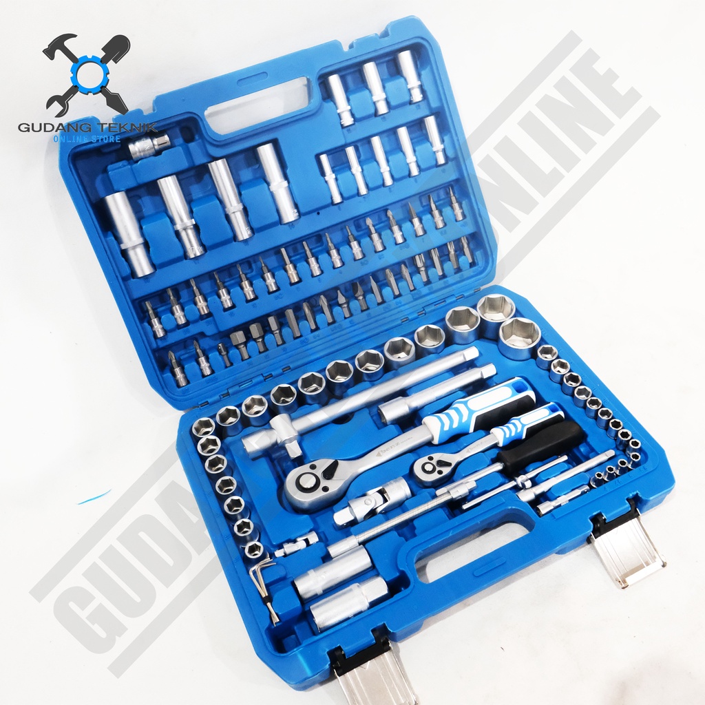 Kunci Shock Set 94pcs BENZ WERKZ BZ9894 72T / Socket Wrench 92 Pcs Kunci Sok Sock BENZ BZ 9894