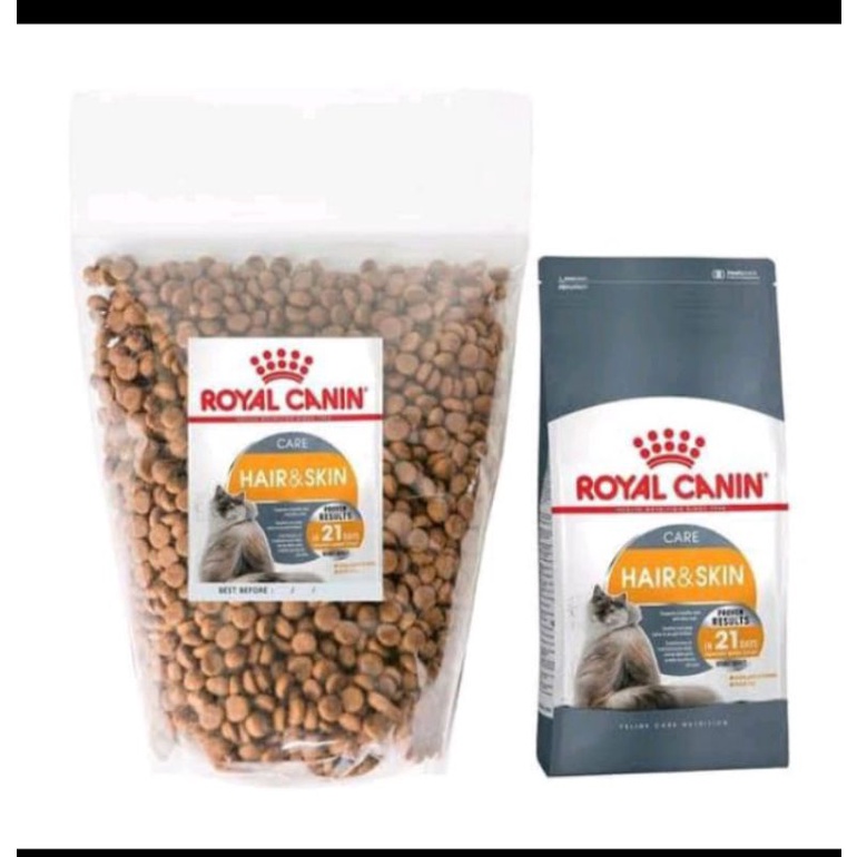 Makanan Kucing promo Royal Canin Repack hair and Skin 1kg | makanan kucing  untuk perawatan bulu dan kulit