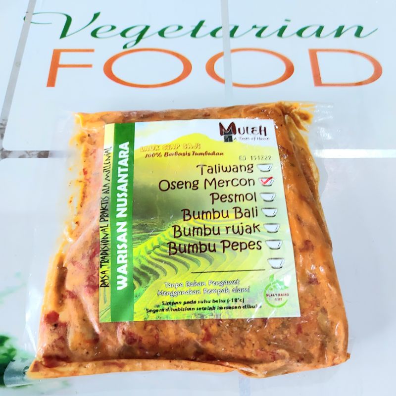 

OSENG MERCON, WARISAN NUSANTARA, 350g, ( FROZEN FOOD), HALAL, VEGAN, MULEH