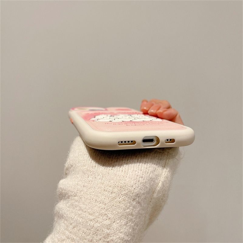 Case Desain Tiga Kelinci Pink Aksen Pita Untuk IPhone 12 13 14 11 Pro Max Xxsdcd